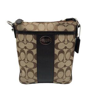 Coach Legacy Tan Signature Jacquard Swing Pack Crossbody Bag